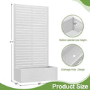 Trellis for Climbing Plants Outdoor，Mental Garden Bed with Drainage Holes Outdoor Privacy Screen Design Tall planters for herb Flower Vegetables 73"x35"x16", White-Louvered by GreenHaven Gardens