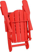 WO Home Furniture Adirondack Chairs Table Set of 3 PCS Outdoor Folding Chairs Coffee Table Weather/UV Resistant for Lawn, Garden, Bon Fire, Balcony (Red) by GreenHaven Gardens