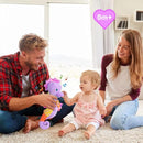 Fuzqq Baby Girl Toys 0-6 Months,Musical Stuffed Animal Plush Toy with Rattle,Soft Newborn Toy for 0 3 6 9 12 Months Girls,Baby Girl Gift,Purple by TinyTreasures Baby Boutique