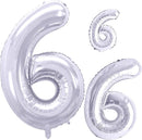 GOER Silver Foil Balloons Number 6,Huge Number Balloons for 6th Birthday Party Supplies Anniversary Decorations(3 pcs,42 inch,32 inc,16inch) by TinyTreasures Baby Boutique