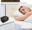 DreamSky Alarm Clock Radios for Bedrooms with Battery Backup, Large Big Numbers with Brightness Dimmer, USB Port, Bedside Digital FM Radio with Sleep Timer, Temperature, Adjustable Volume, Snooze by TinyTreasures Baby Boutique