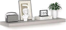 Floating Shelves - 10.3 Inch Deep Wall Shelf for Decor & Storage - Wall Mounted Display Shelving with Invisible Heavy-Duty Metal Bracket - 36" W x 10.3" D x 1.8" H - Set of 1 - Rustic Grey by CozyNest Decor
