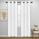 Easy-Going Blackout Curtains for Bedroom, Solid Thermal Insulated Grommet and Noise Reduction Window Drapes, Room Darkening Curtains for Living Room, 2 Panels (34x84 in, White) by CozyNest Decor