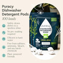 Puracy Dishwasher Pods, Natural Dishwasher Detergent, Citrus Skies Dish tabs - Enzyme-Powered, Spot & Residue Free - TikTok Trend Items, Must Haves from TikTok (Citrus Skies, 50 Count - 2 Pack) by TinyTreasures Baby Boutique