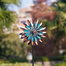 VEWOGARDEN 360° Outdoor Metal Wind Spinners Kinetic Wind Sculptures & Spinners for Yard Garden Lawn Patio Decorations, Blue & Bronze by GreenHaven Gardens