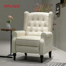 Mid Century Wingback Recliner Chair for Adults, Modern Linen Fabric Push Back Recliner Chairs with Button Tufted Upholstered Back & Footrest, Manual Recliner Chais for Living Room, Nursery, Beige by CozyNest Decor