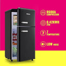 Mini Fridge Dual Door Refrigerator with Freezer, 3.5 Cu.Ft Compact Refrigerator with Handle, Adjustable Temperature & Removable Glass Shelves, for Apartment/Dorm/Office/RV, Black by CozyNest Decor