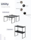 Nxconsu 2Pack Cabinet Shelves Stackable Shelf Organizer Rack Riser for Kitchen Cabinet Pantry Cupboard Counter Countertop Home Organization Storage Space Saver Heavy Duty Metal Nonslip Black Wide Tall by CozyNest Decor
