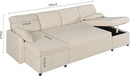 VanAcc Sleeper Sofa, 110 inch Oversize - 2 in 1 Pull Out Bed, Sectional Sleeper Sofa with Double Storage Chaise for Living Room, Beige Chenille Couch by CozyNest Decor