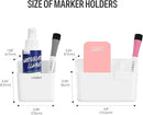 loukin Magnetic & Adhesive Dry Erase Marker Holder with Diver, 1 Small + 1 Mini, Magnetic Storage Organizer for Whiteboard or Refrigerators (White) by CozyNest Decor
