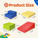 4-Piece PU Leather Baby Foam Climbing Blocks for Toddlers - Soft Play Climbing Toys for Toddlers - Foam Climbing Set for Crawling and Sliding Indoor (Red Yellow Blue) by TinyTreasures Baby Boutique