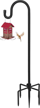 Kingsyard Adjustable Shepherd Hooks for Outdoor - Heavy Duty Bird Feeder Pole with 5 Prong Base, Garden Plant Hanger, Weddings Decor, Solar Light Lanterns, 108 inch by GreenHaven Gardens