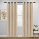Easy-Going Blackout Curtains for Bedroom, Solid Thermal Insulated Grommet and Noise Reduction Window Drapes, Room Darkening Curtains for Living Room, 2 Panels (52x84 in,Beige) by CozyNest Decor