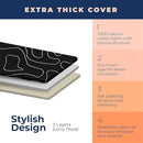 Ironing Board, Compact and Space Saver Ironing Board with Extra Thick 3 Layers Cover, Height Adjustable, Easy Storage with Smart Hanger and Heavy Duty Steel Legs, Black (13x43) by CozyNest Decor