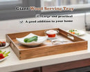 Large Ottoman Tray for Living Room, 20" Extra Large Tray for Ottoman Square Acacia Serving Trays with Handles for Coffee Table, Breakfast, Appetizers, Dinner by CozyNest Decor