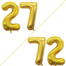 GOER Number 27 Balloons for 27th Birthday Party Decorations,42 Inch Jumbo Foil Helium 72 Balloons for 72nd Birthday Party Decoration (Gold) by TinyTreasures Baby Boutique
