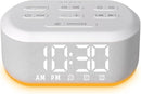 Small Digital Alarm Clock Sound Machine for Bedrooms Brown Noise White Noise Machine Night Light Plug in Desk Clock with 30 Wake up Sounds Alarm Clock for Kids Heavy Sleepers Snooze 32 Levels Volume by TinyTreasures Baby Boutique
