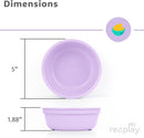 Re-Play 12 Oz. Toddler Bowls for Snack and Everyday Dining - Dishwasher and Microwave Safe - Made in USA - Set of 3-5.75" x 5.75" x 2" - Berry by TinyTreasures Baby Boutique