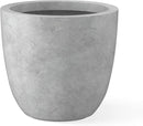 Kante 18 Inch Dia Round Concrete Planter, Indoor Outdoor Large Plant Pot with Drainage Hole and Rubber Plug for Home Patio Garden, Natural Concrete by GreenHaven Gardens