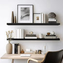 LaVie Home Floating Shelves, 36 Inch Wall Shelf Set of 2, Hanging Shelf with Invisible Brackets, Wall Decor for Bathroom, Bedroom, Living Room, Kitchen Storage, Classic Black by CozyNest Decor