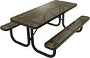 Heavy-Duty Portable Outdoor Picnic Table, Thermoplastic Coated Punched Steel Commercial-Grade Patio Dining Furniture Made in America (6ft Rectangular, Textured Gold Vein) by GreenHaven Gardens