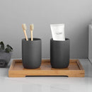 Matte Grey Toothbrush Holders - Ceramic Toothpaste Holders Set, Reusable Toothbrush Cup, Bathroom Counter Organizer by CozyNest Decor