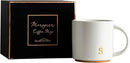 COLLECTIVE HOME - Monogram Ceramic Mugs, 15 oz Golden Initial Coffee Cups, Elegant Alphabet Tea Mugs, Elegant Personalized Mug with Gift Box, Luxurious Cups for Office and Home (s) by CozyNest Decor