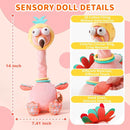 Jollybaby Plush Talking Singing Dancing Musical Flamingo Toy for Toddlers 1-3 Just Like Cactus Toy, Music Mimicking Interactive Toy for Crawling Kids, Sensory Stuffed Toy Gift for Baby 0-6-12 Month by TinyTreasures Baby Boutique