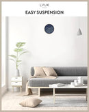 LUUK LIFESTYLE Modern Quartz Wall Clock with Silent Movement, Scandinavian Design, Kitchen and Living Room Clock, Gift idea, Trendy Home Decor, 10 inch, in Dark Blue and Gold by CozyNest Decor