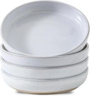 Pasta Bowls 26 OZ,Ceramic Salad Serving Bowls Set of 4,Large 8.2 inch Shallow Bowls Plates for Soup,Fruit,Noodle,Dinner,Dishwasher & Microwave Safe,White by CozyNest Decor
