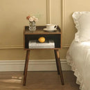 MaxSmeo Nightstand, Mid Century Modern Side Table Bedroom with Storage, Small End Bedside Table with Solid Wood Legs for Living Room, Office Small Spaces (Rustic Brown) by CozyNest Decor