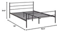 CasaFoyer Alina Platform Queen Bed | Rustic Charm | Sturdy Steel Frame | Supports 1323 lbs | No Box Spring Needed | Compatible with Memory Foam, Spring, Latex, Hybrid Mattresses | Mattress not included