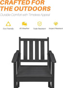 7 Pieces HDPE Outdoor Dining Set, Patio Dining Set with Umbrella Hole, All Weather Outdoor Dining Table Sets for 6, HDPE Patio Furniture Sets for Deck, Backyard, Lawn, and Poolside, Obsidian by CozyNest Decor