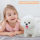 Plush Interactive Maltese Simulation Dog- Puppy Dog Toy for Kids-with Walking, Barking, Wagging Tail & Talking- Robotic Present Pet Toy for Toddler Kids Girls Boys by TinyTreasures Baby Boutique
