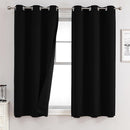 ChrisDowa 100% Blackout Curtains 63 inch Long for Bedroom with Black Liner, 2 Thick Layers Total Blackout Thermal Insulated Grommet Window Curtains 2 Panels Set (Black, 38 x 63 Inch) by TinyTreasures Baby Boutique