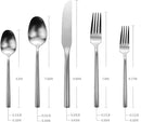 Silverware Set Flatware Set Matte Silver Cutlery Set with Hexagon Handle Forged Stainless Steel 20 Pieces for Home Hotel Use Service for 4 by CozyNest Decor