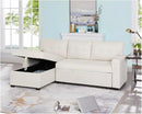 Naomi Home Transform Any Space: Sleeper Sectional Sofa with Convertible Sofa Bed & Inviting Chaise. Find Tranquil Comfort with Stress-Relieving Design & Durable Cushions - Cream/Velvet