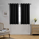MIUCO Room Darkening Texture Thermal Insulated Blackout Curtains for Bedroom 1 Pair 52x63 Inch Black by TinyTreasures Baby Boutique