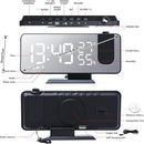 Projection Alarm Clock for Bedrooms Ceiling, Digital Clock Radio with USB Charger Port, Temperature & Humidity Display, 7.3” Large LED Display,12/24H,Snooze,Dual Loud Clock- 4 Dimmer by TinyTreasures Baby Boutique