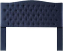 24KF Upholstered Tufted Button Linen Fabric Headboard,Comfortable Fashional Headboard Queen/Full Size,Navy Blue by CozyNest Decor