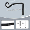 Gtongoko 2 Pack 6 Inch Plant Hangers Outdoor Metal Hanging Plant Bracket Bird Feeder Wall Hooks for Hanging Flower Basket, Wind Chimes, Solar Lanterns, Black
