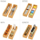 Bamboo Kitchen Drawer Organizer, Stackable Silverware Tray Utensil Organizer Cutlery Holder for Kitchen,Wooden Storage Box for Bathroom, Multi-Use Storage Bins Dividers for Office(12x3x2.5 inch） by CozyNest Decor