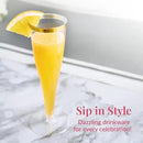 Prestee 48 Disposable Plastic Champagne Flutes with Gold Rim Glitter - Clear Toasting Glasses for Mimosa, New Year’s Eve Party, and Elegant Celebrations - Premium Quality Disposable Stemware by CozyNest Decor