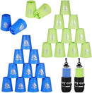yeesport 24 Pcs Sport Stacking Cups, Sport Training Game for Challenge Competition, Plastic Stacking Cups, Classic Family Game for Kids and Adults, Blue+Green by TinyTreasures Baby Boutique