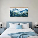 Celestdeco Blue Ridge Mountains Forest Framed Canvas Wall Art Set, Natural Landscape Wall Decor, Green Pine Trees Wall Painting, Woodland Artworks for Living Room, Bedroom, Dining Room - 20"x40" by CozyNest Decor