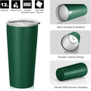 VEGOND 20oz Tumbler Stainless Steel Tumbler with Lid And Straw Vacuum Insulated Double Wall Travel Coffee Mug(dark green package 1) by TinyTreasures Baby Boutique