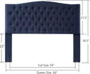 24KF Upholstered Tufted Button Linen Fabric Headboard,Comfortable Fashional Headboard Queen/Full Size,Navy Blue by CozyNest Decor