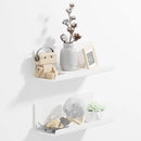 Acrylic Wall Floating Shelves Set of 2, Wall Shelves White 12 Inch Adhesive Wall Organizer Adhesive Shelf for Bathroom, Kitchen, Bedroom, Office, Gaming Room, No Damage, No Drill by CozyNest Decor