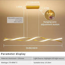 Modern Ceiling Pendant Light, with Remote Control Dimmable 3 Color Mode & Brightness Ceiling Lamp, Anti-Flicker Dining Light Fixture for Kitchen, Dining Room (Gold, 59IN) by CozyNest Decor