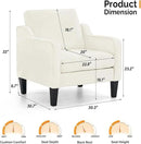 VINGLI Mid Century Modern Accent Chairs Set of 2, Comfy Armchair Chenille Sofa Upholstered Side Reading Chair for Living Room, Bedroom, Play Room, Apartment, Office by CozyNest Decor